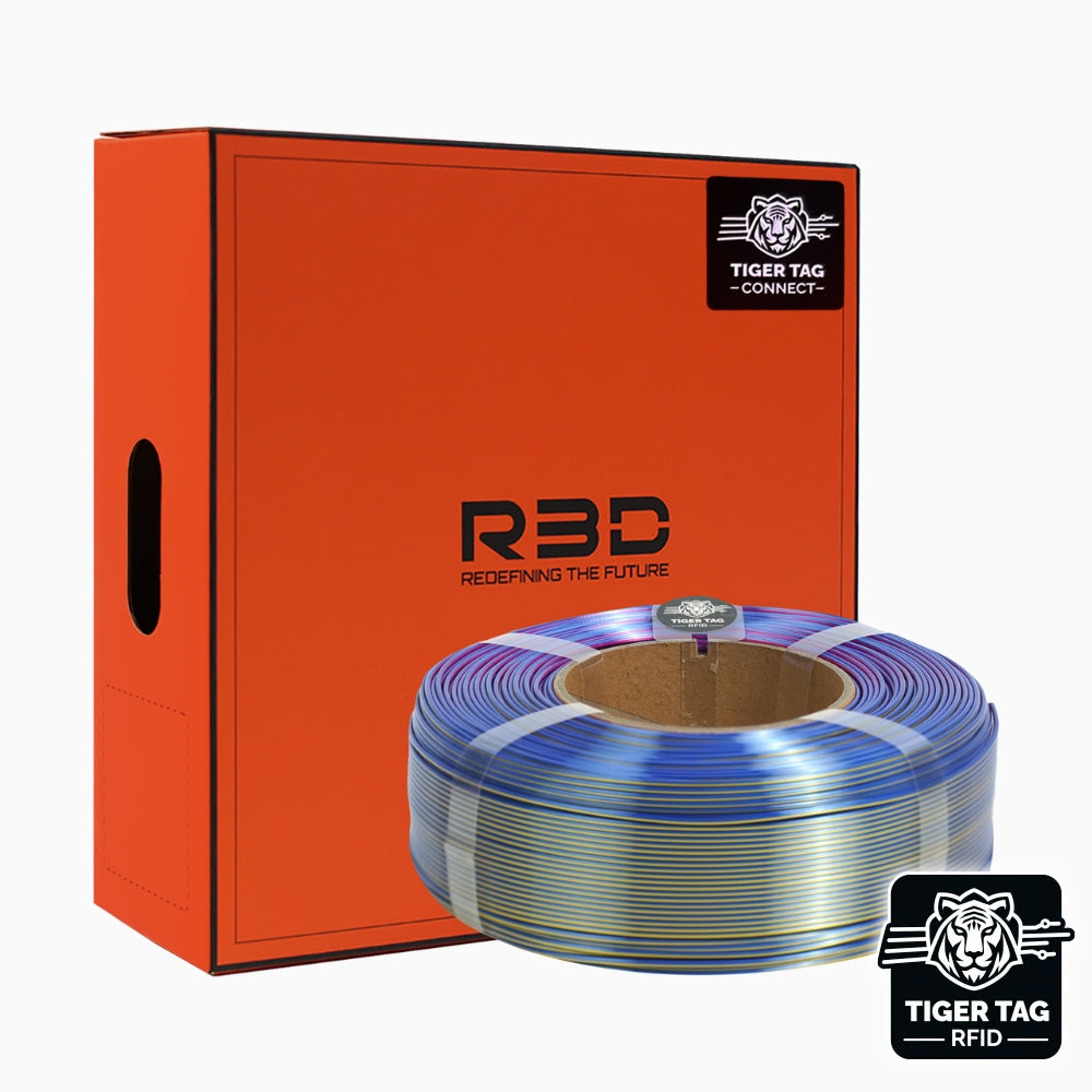 R3D - Tri-Silk color - Rouge/Jaune/Bleu (Red/Yellow/Blue) - 1,75 mm - 1 kg Refill avec RFID TigerTag
