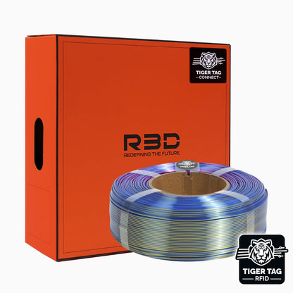 R3D - Tri-Silk color - Rouge/Jaune/Bleu (Red/Yellow/Blue) - 1,75 mm - 1 kg Refill avec RFID TigerTag