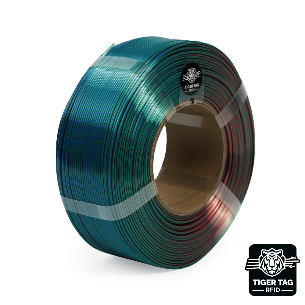 R3D - Tri-Silk color - Rouge/Vert/Bleu (Red/Green/Blue) - 1,75 mm - 1 kg - Refill avec RFID TigerTag