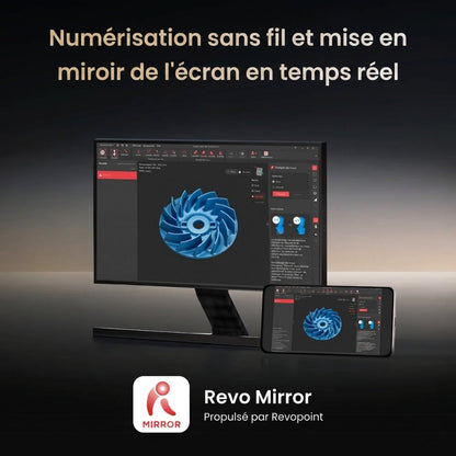 Revopoint - MetroY Ultra CMM Edition - Scanner 3D Sans Fil Performant pour Pièces Petites à Moyennes