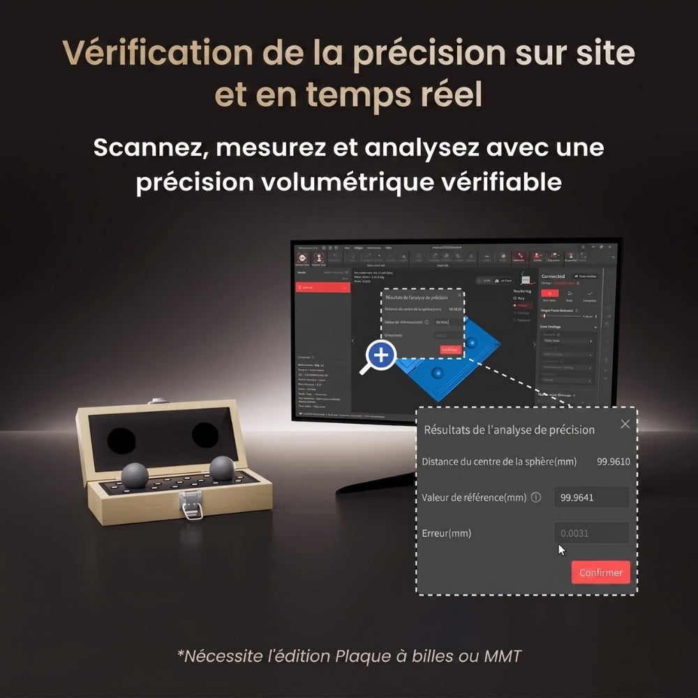 Revopoint - MetroY Ultra CMM Edition - Scanner 3D Sans Fil Performant pour Pièces Petites à Moyennes