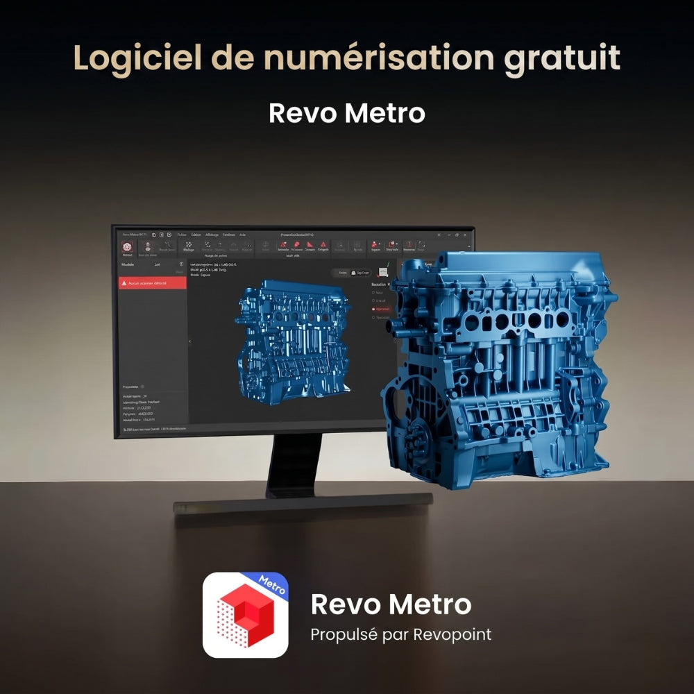 Revopoint - MetroY Ultra CMM Edition - Scanner 3D Sans Fil Performant pour Pièces Petites à Moyennes