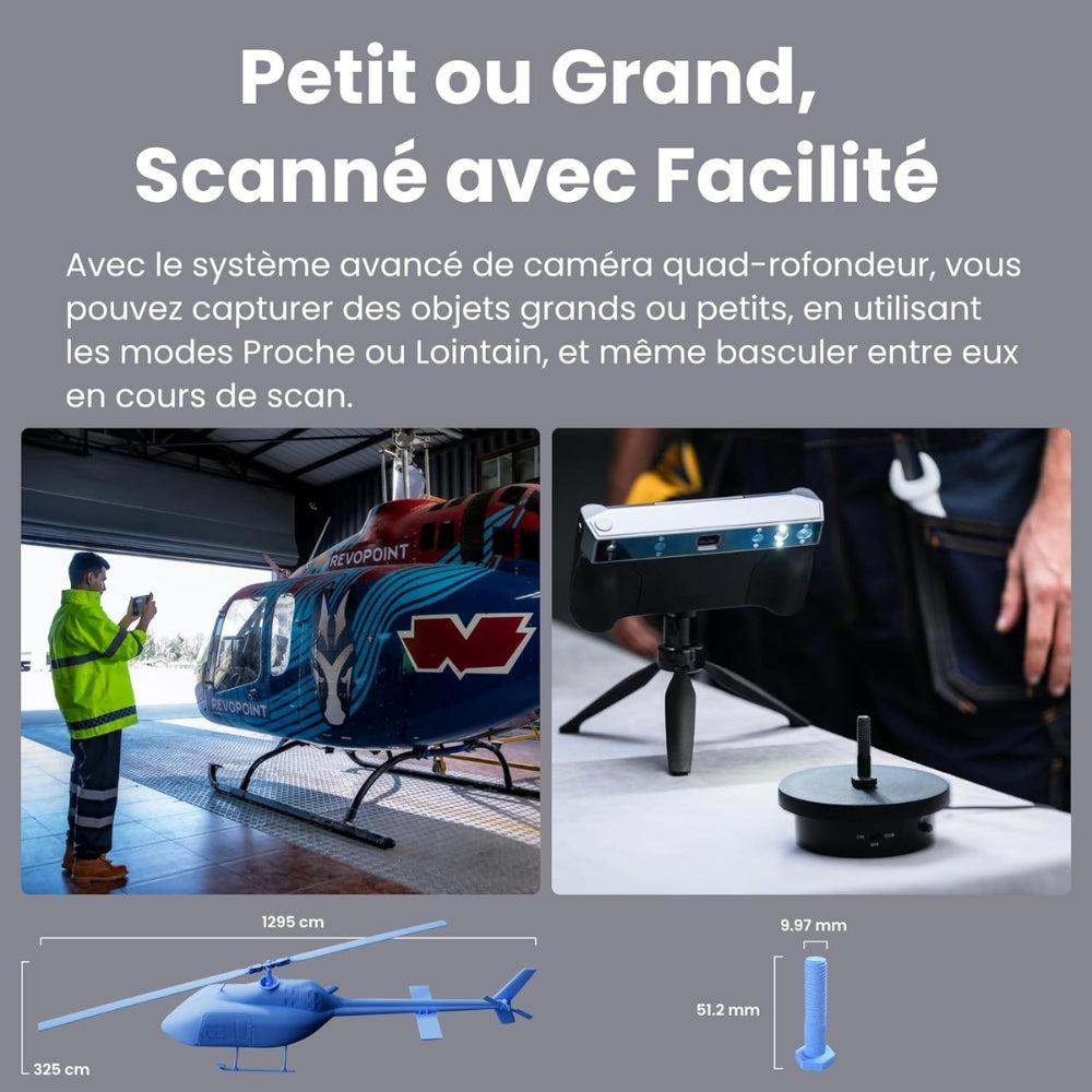 Revopoint - Miraco - Scanner 3D Autonome pour Objets de Petite à Grande Taille