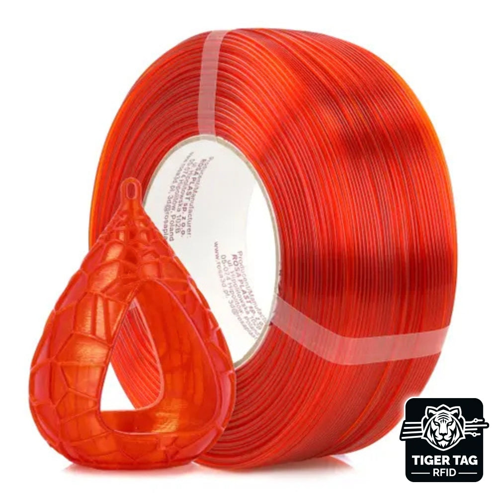 Rosa3D - PETG Standard HS - Orange Transparent - 1,75 mm - 1 kg Refill RFID TigerTag