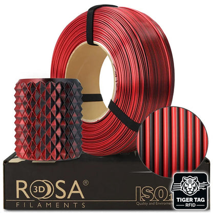 Rosa3D - PLA Magic Silk - Mystic Rouge & Noir (Mystic Red & Black) - 1,75 mm - 1 kg Refill avec RFID TigerTag