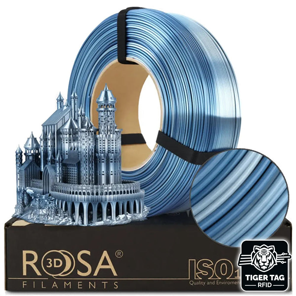 Rosa3D - PLA Rainbow - Arc-en-ciel Pacifique (Multicolour Silk Pacific) - 1,75 mm - 1 kg Refill avec RFID TigerTag