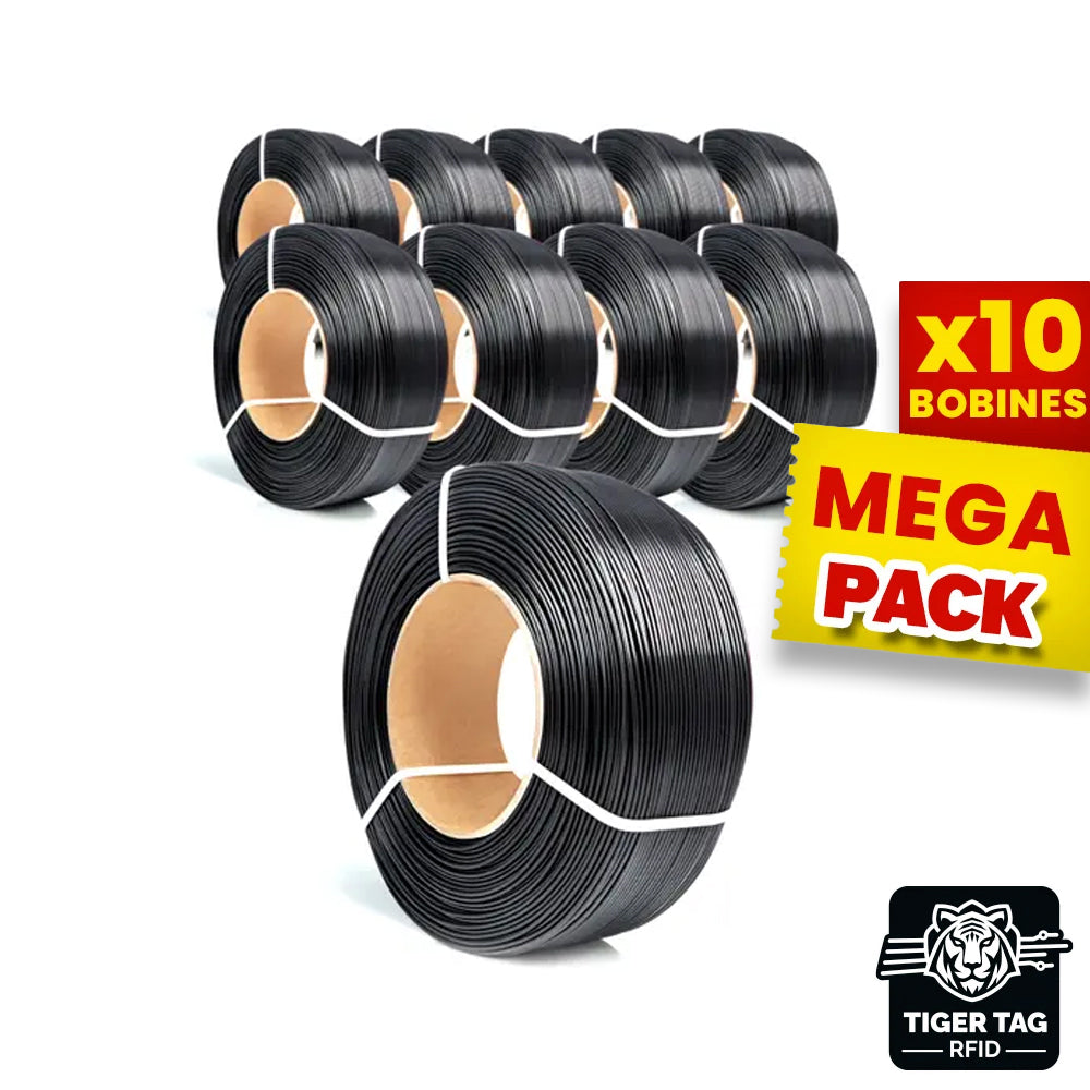 Rosa3D - 10 PACK - OneFIL3D PETG - Noir (Black) - 1,75 mm - 1 kg Refill avec RFID TigerTag