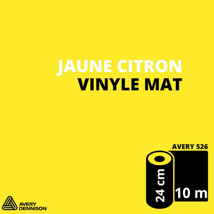 AVERY 500 - Vinyle Adhésif - Jaune Citron Mat - 24 cm x 10 m