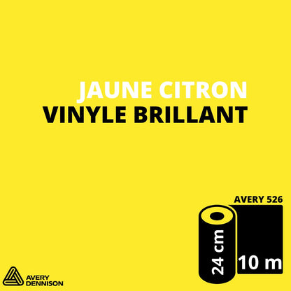 AVERY 500 - Vinyle Adhésif - Jaune Citron Brillant - 24 cm x 10 m