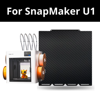 Zimple3D - Plateau d'impression PET/PEO Fibre de Carbon PET Smooth pour Snapmaker U1