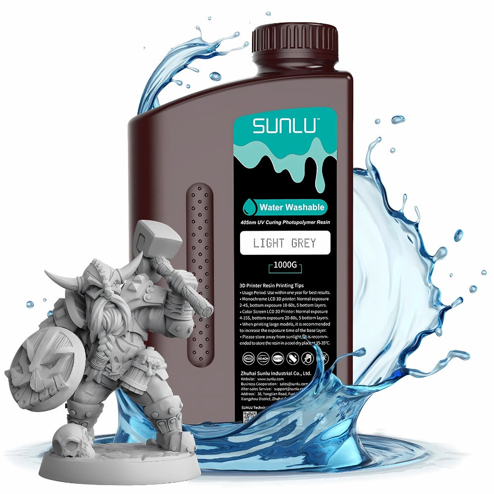 Sunlu - Résine Water-Wash Standard - Gris Clair (Solid Grey) - 1 kg