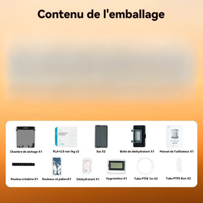 Sunlu - FilaDryer SP2 - Coffret de stockage + 2 Bobines PLA+2.0 Noir 1 kg