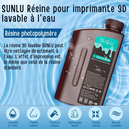 Sunlu - Résine Water-Wash Standard - Gris Clair (Solid Grey) - 1 kg