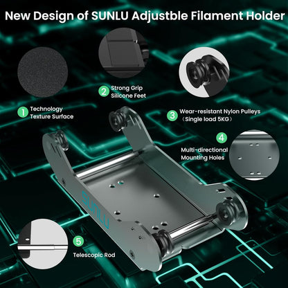 Sunlu - Lot de 2 Supports de Filament de 1 à 5kg (Filament Holder) - 56-140 mm