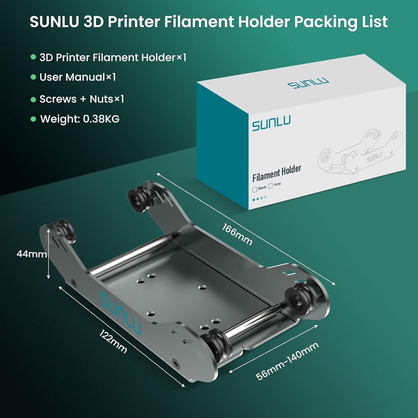 Sunlu - Lot de 2 Supports de Filament de 1 à 5kg (Filament Holder) - 56-140 mm