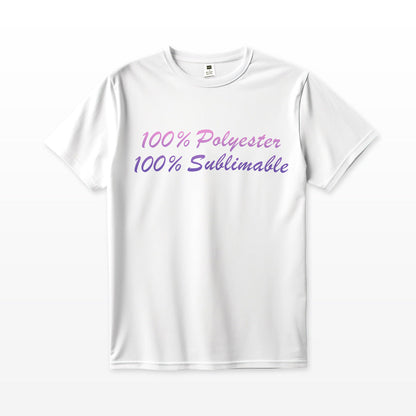 T-shirt 100% Polyester Blanc Homme Taille L pour sublimation