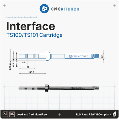 CNC Kitchen - Pannes à Souder + Adaptateur pour TS100 et TS101 - 7 pièces