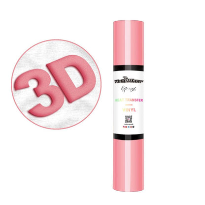 TeckWrapCraft - Puff HTV - Vinyle Transfert à Chaud - Rose Corail - 1,5 m