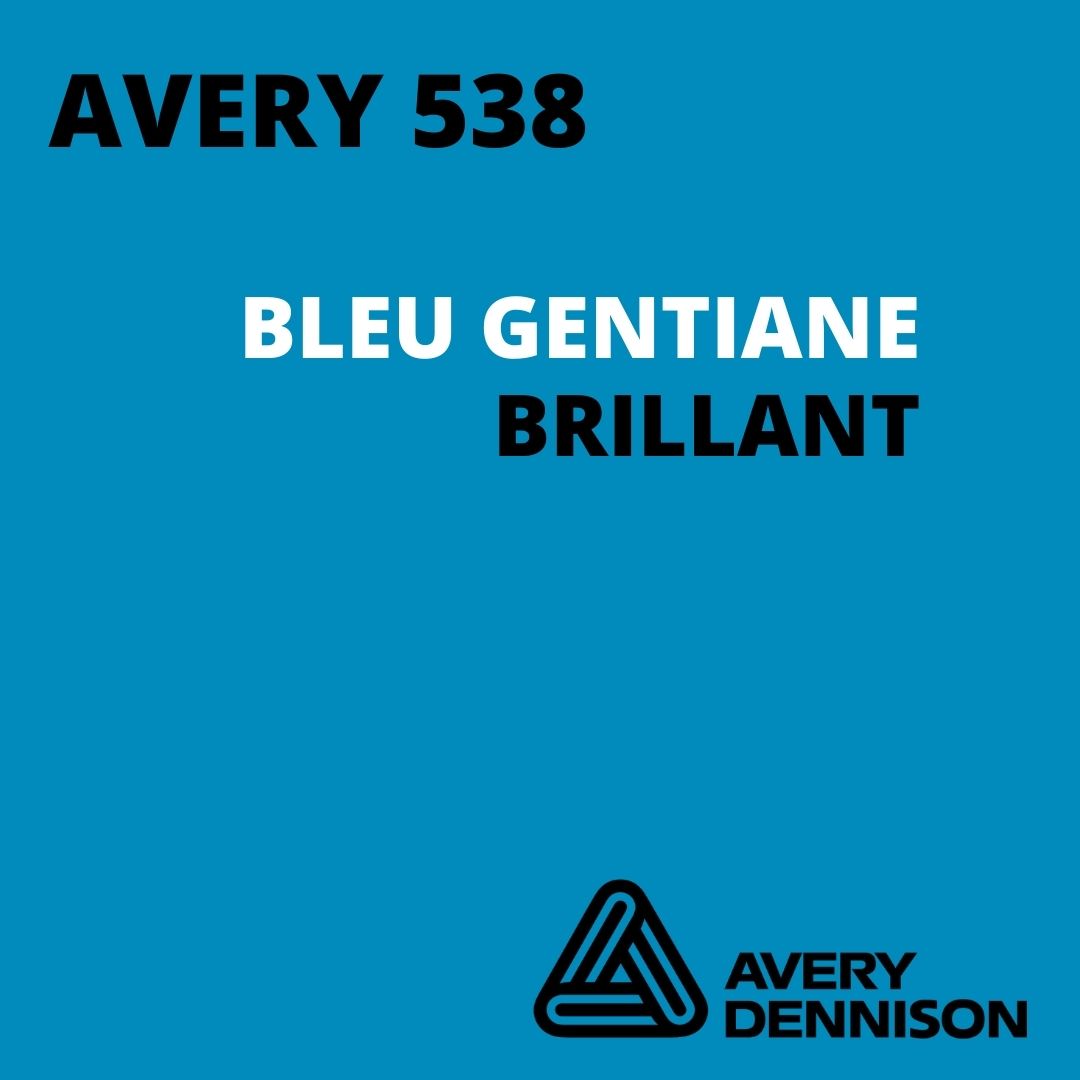 AVERY 500 - Vinyle Adhésif - Bleu Gentiane- Brillant - 30 cm x 10 m