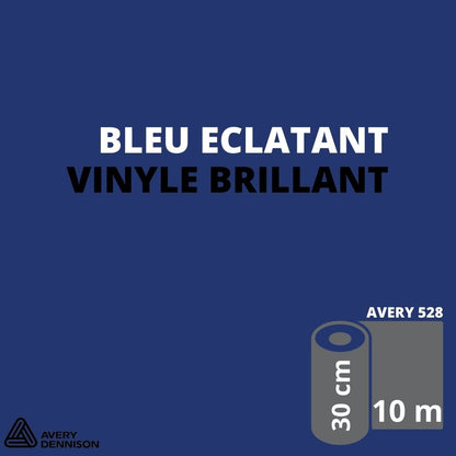AVERY 500 - Vinyle Adhésif - Bleu Éclatant - Brillant - 30 cm x 10 m