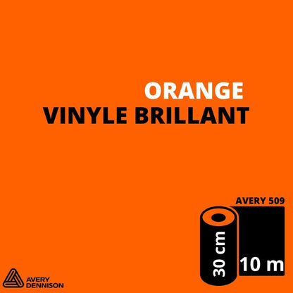 AVERY 500 - Vinyle Adhésif - Orange Brillant - 30 cm x 10 m