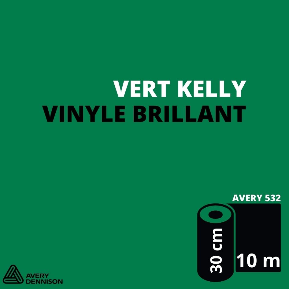 AVERY 500 - Vinyle Adhésif - Vert Kelly Brillant - 30 cm x 10 m