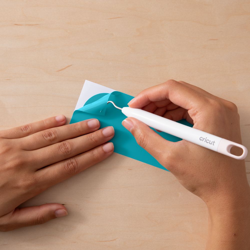 echenillage du vinyle thermoactif bleu turquoise cricut
