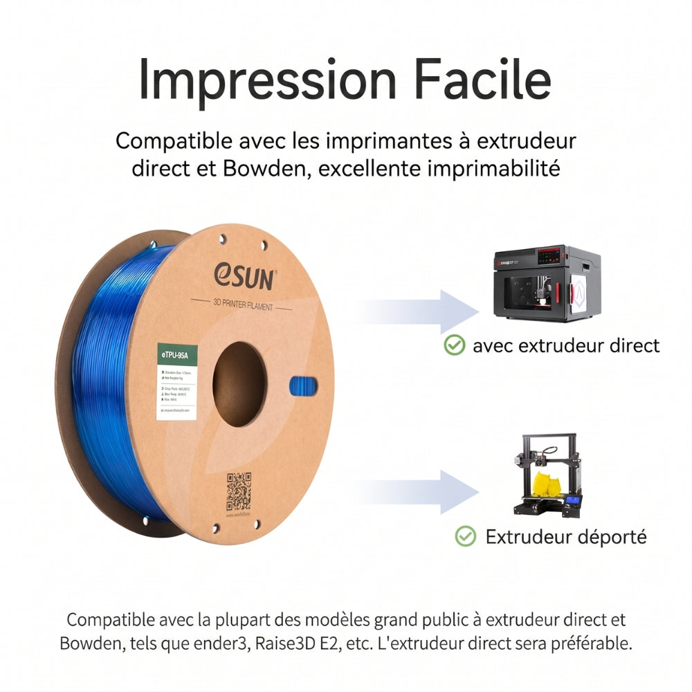 eSun - TPU-95A - Violet Translucide (Translucent Purple) - 1,75 mm - 1 kg avec RFID TigerTag