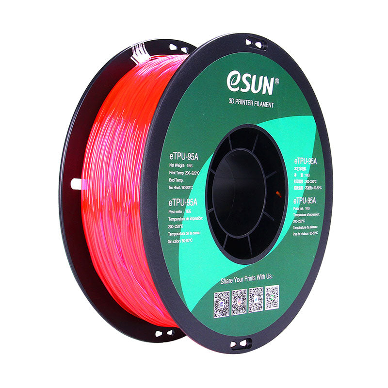 Bobine eSun de eTPU-95A Transparent Rose - 1 kg - Bobine plastique