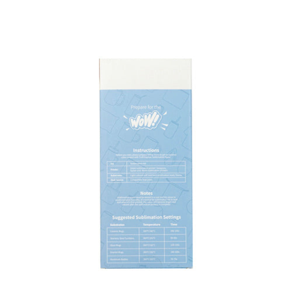 Craft Express - Sublimation - 110 Feuilles  - 102 x 241 mm Dos