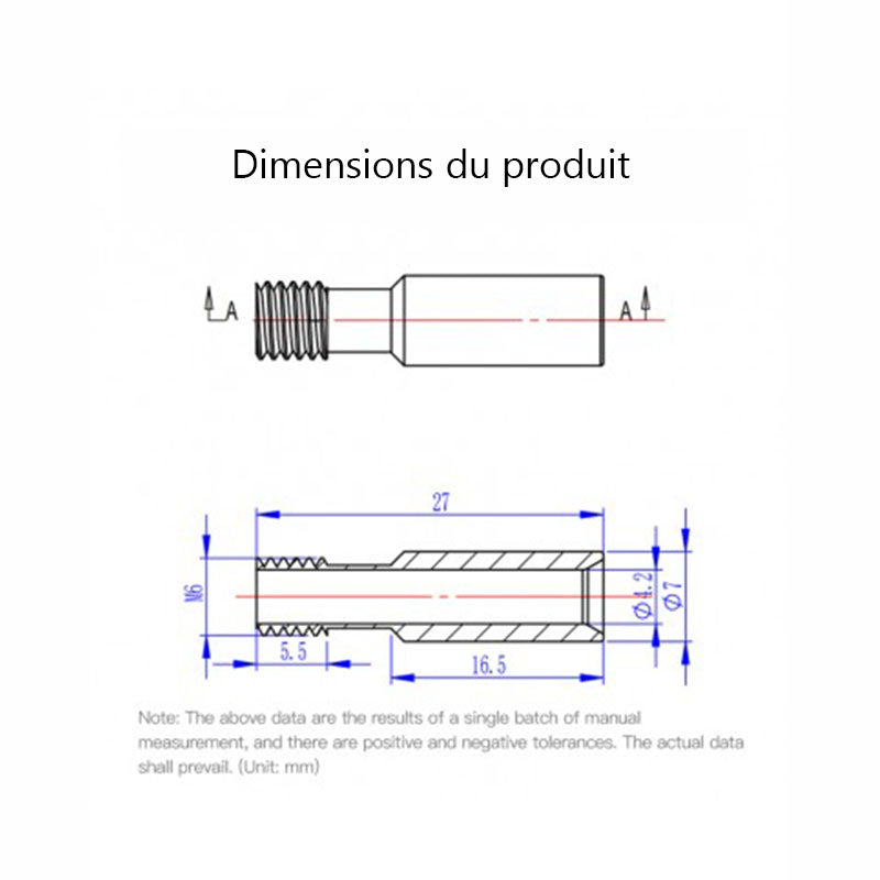 Creality - Tube d'extrudeur (throat tube)