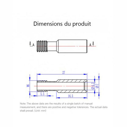Creality - Tube d'extrudeur (throat tube)