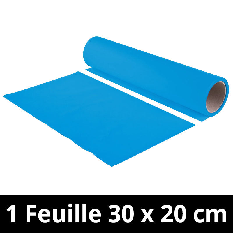 Chemica - Upperflock - Bleu Clair (Light Blue) - Feuille 30 cm x 20 cm