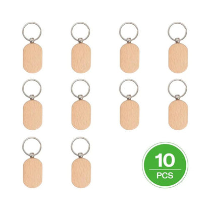 xTool - 10 Porte-clés rectangle arrondi - Bois - 1.93"