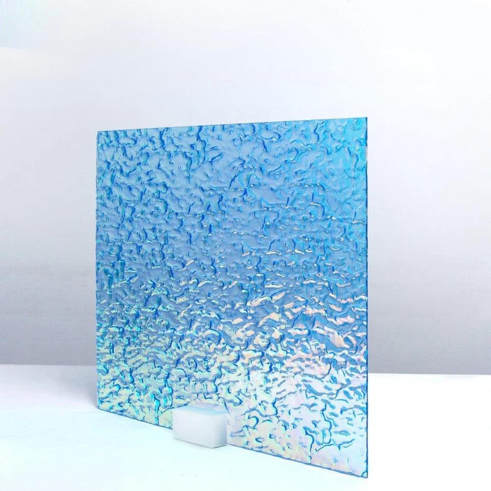 xTool - 3 Plaques Acryliques Iridescentes - Bleu Transparent avec Relief - 3 mm - 30 x 30 cm