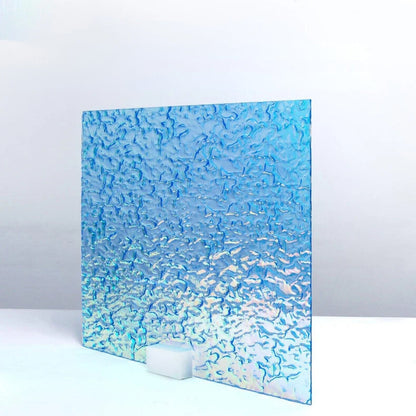 xTool - 3 Plaques Acryliques Iridescentes - Bleu Transparent avec Relief - 3 mm - 30 x 30 cm