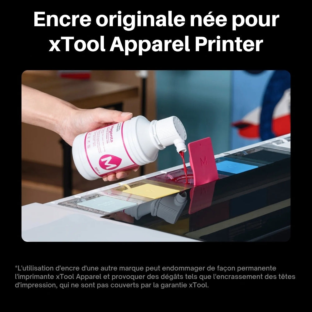 Pack 5 Couleurs xTool - Encres DTF pour Apparel Printer