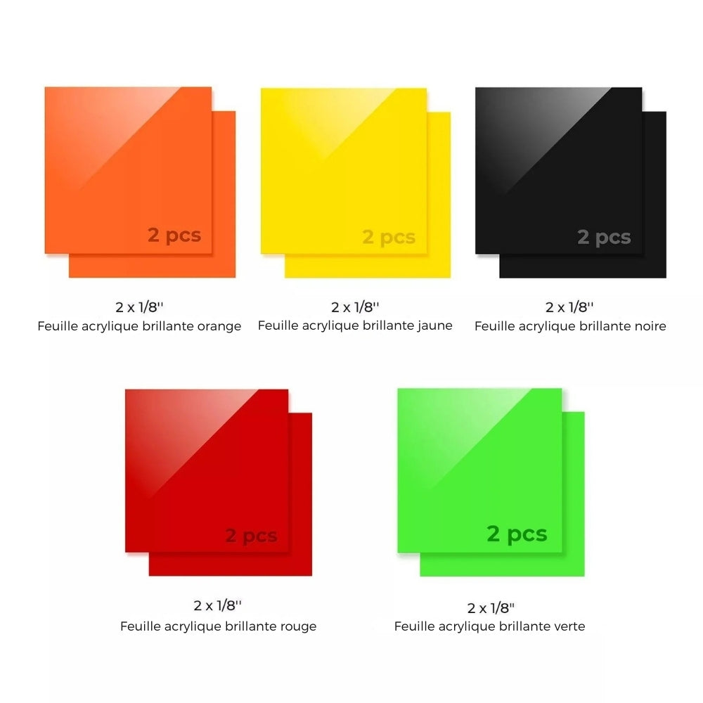 xTool - Kit d'essai de plaques en acrylique - 3 mm - 10 pcs