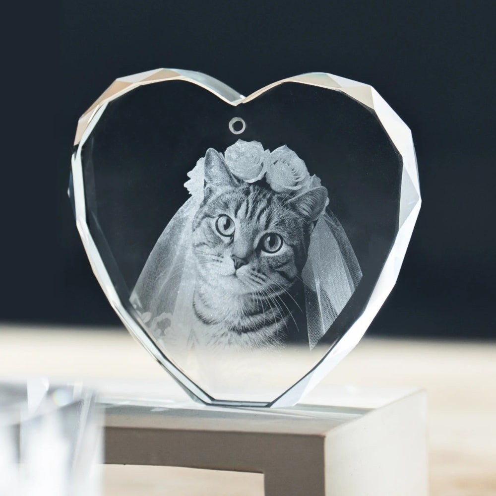 xTool - Ornement en Forme de Cœur Facetté en Cristal K5 (Heart-Shaped Ornament) - 80 mm - 3 pcs